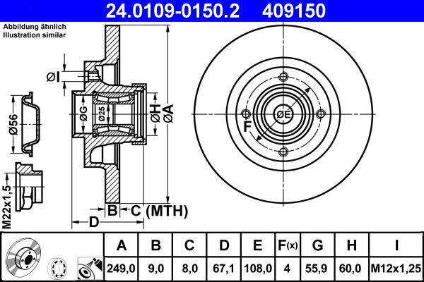 Disc frana ATE 24.0109-0150.2