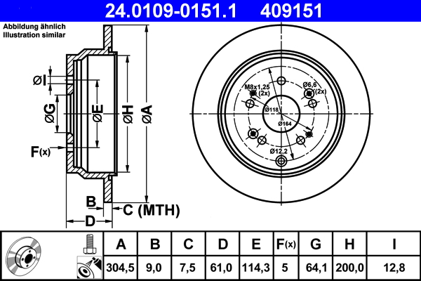 Disc frana ATE 24.0109-0151.1