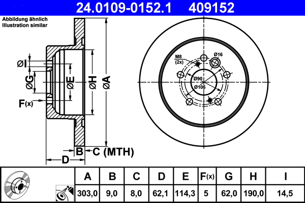 Disc frana ATE 24.0109-0152.1