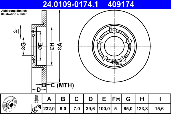Disc frana ATE 24.0109-0174.1