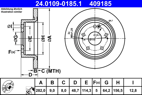 Disc frana ATE 24.0109-0185.1