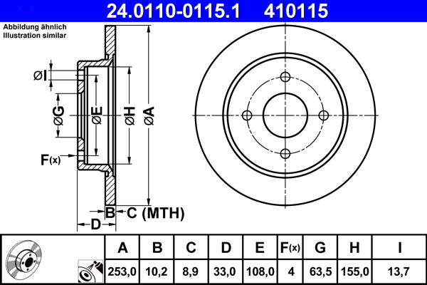 Disc frana ATE 24.0110-0115.1
