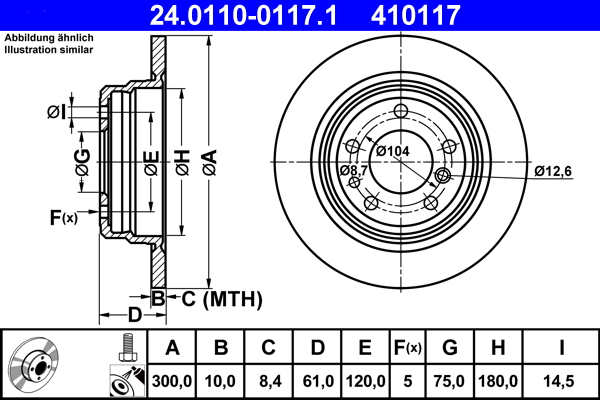 Disc frana ATE 24.0110-0117.1