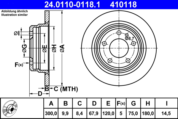 Disc frana ATE 24.0110-0118.1