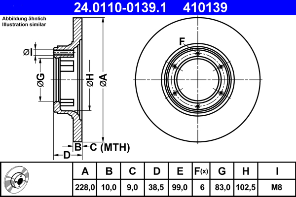 Disc frana ATE 24.0110-0139.1