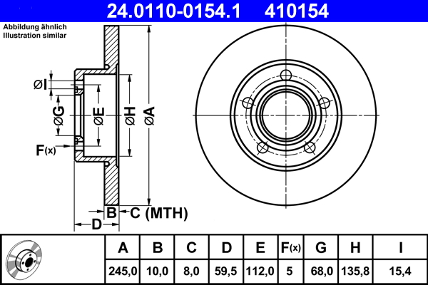 Disc frana ATE 24.0110-0154.1