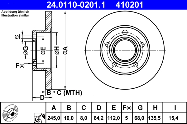 Disc frana ATE 24.0110-0201.1