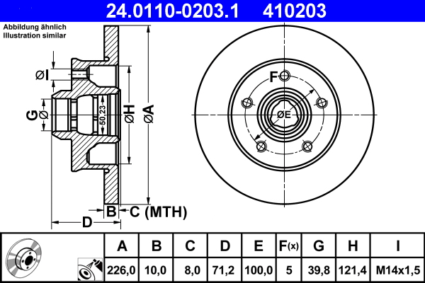 Disc frana ATE 24.0110-0203.1