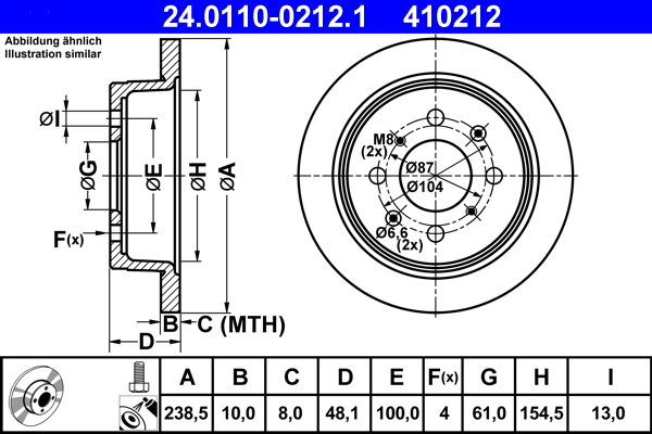 Disc frana ATE 24.0110-0212.1