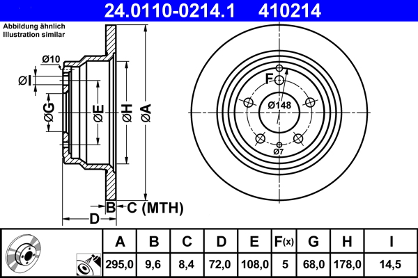 Disc frana ATE 24.0110-0214.1
