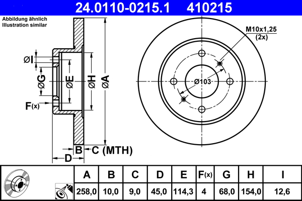 Disc frana ATE 24.0110-0215.1