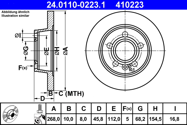 Disc frana ATE 24.0110-0223.1