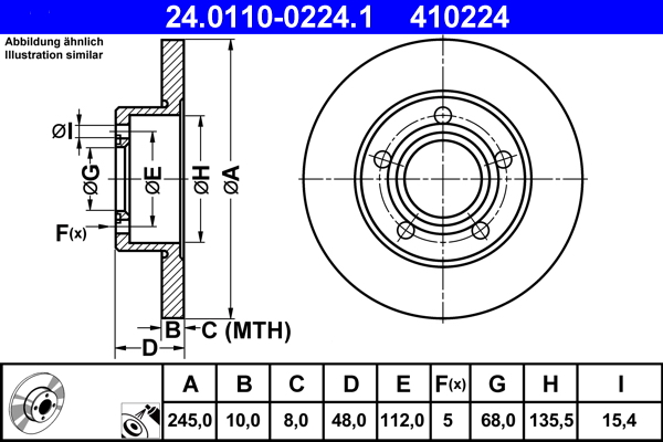 Disc frana ATE 24.0110-0224.1