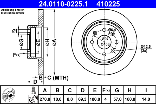 Disc frana ATE 24.0110-0225.1