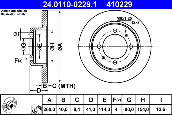 Disc frana ATE 24.0110-0229.1