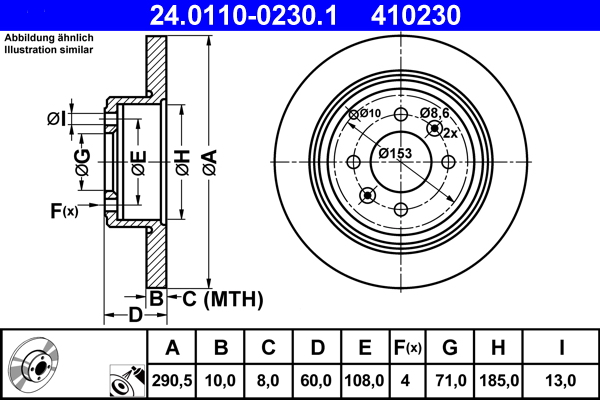 Disc frana ATE 24.0110-0230.1