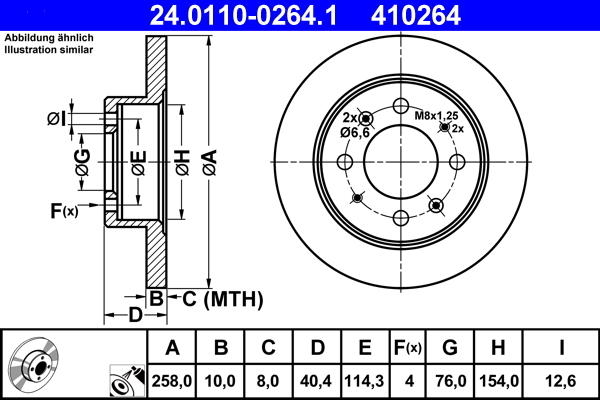 Disc frana ATE 24.0110-0264.1