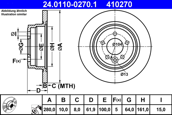 Disc frana ATE 24.0110-0270.1