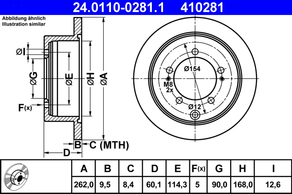 Disc frana ATE 24.0110-0281.1