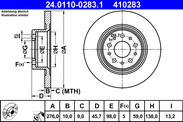 Disc frana ATE 24.0110-0283.1