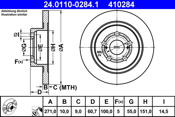 Disc frana ATE 24.0110-0284.1
