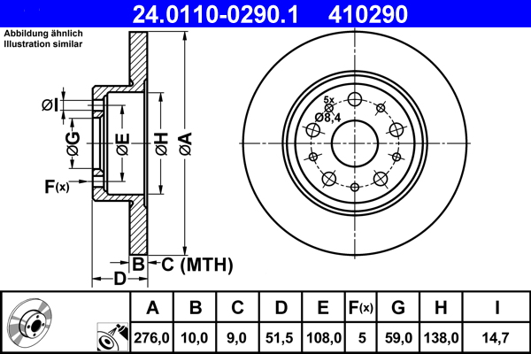 Disc frana ATE 24.0110-0290.1