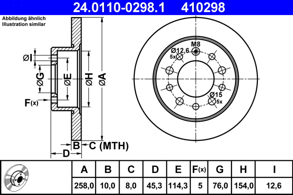 Disc frana ATE 24.0110-0298.1