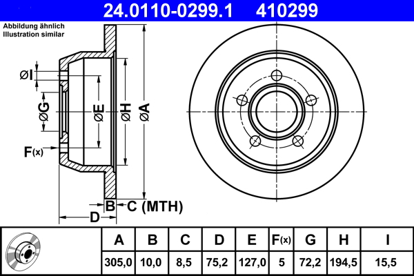 Disc frana ATE 24.0110-0299.1