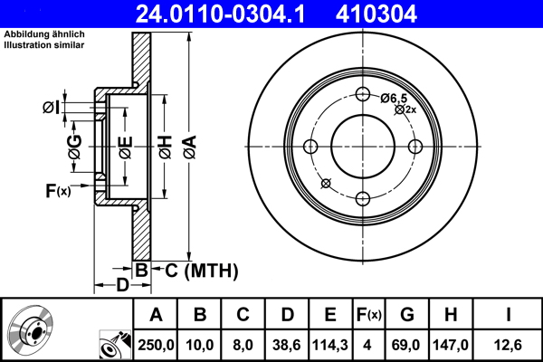 Disc frana ATE 24.0110-0304.1