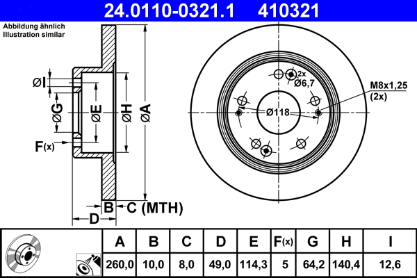 Disc frana ATE 24.0110-0321.1