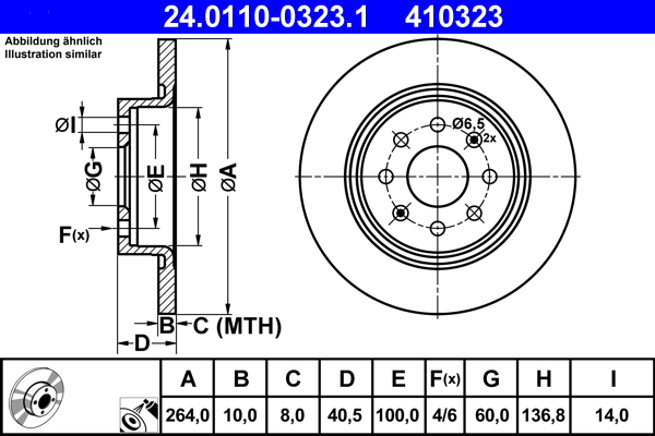 Disc frana ATE 24.0110-0323.1
