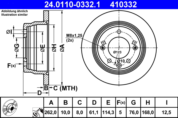 Disc frana ATE 24.0110-0332.1