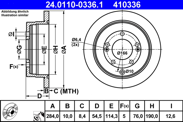 Disc frana ATE 24.0110-0336.1