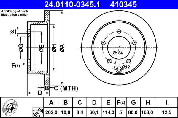 Disc frana ATE 24.0110-0345.1