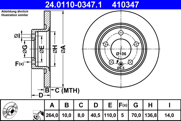 Disc frana ATE 24.0110-0347.1