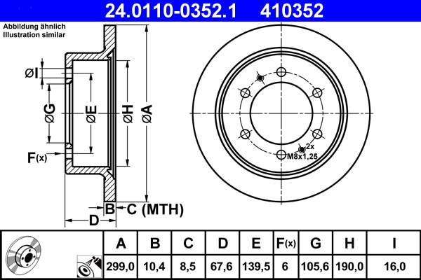 Disc frana ATE 24.0110-0352.1