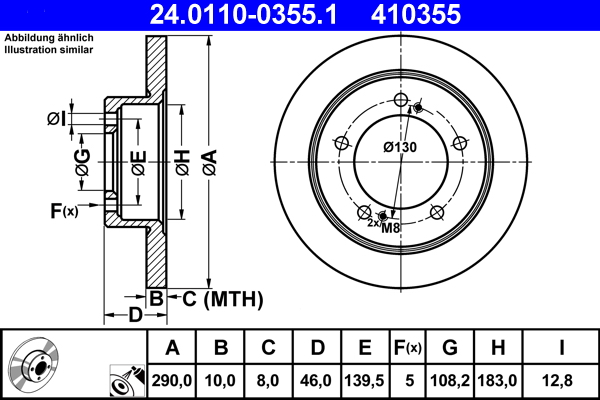 Disc frana ATE 24.0110-0355.1