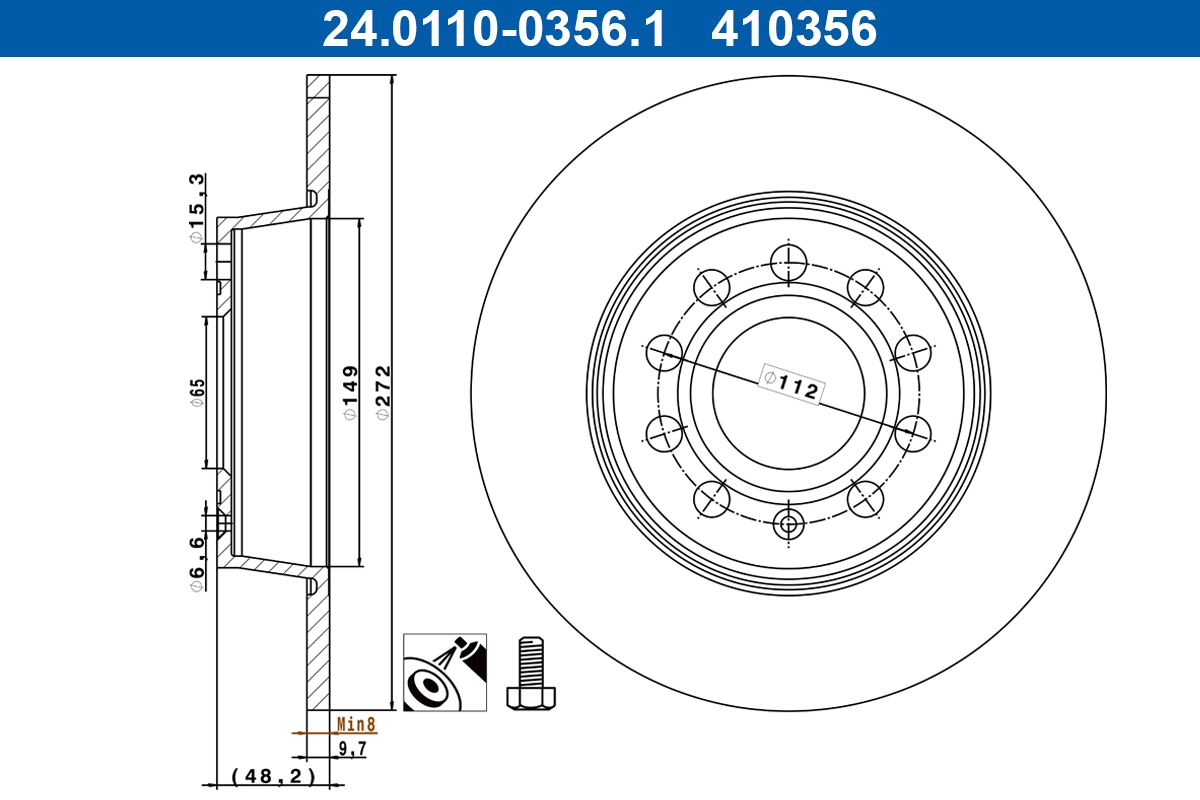 Disc frana ATE 24.0110-0356.1