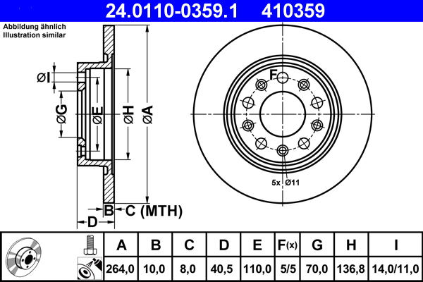 Disc frana ATE 24.0110-0359.1