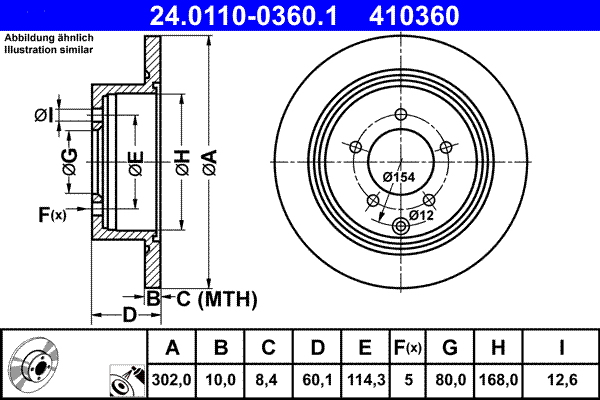 Disc frana ATE 24.0110-0360.1