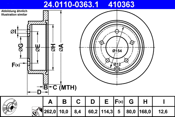 Disc frana ATE 24.0110-0363.1