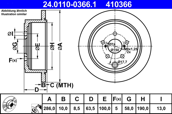 Disc frana ATE 24.0110-0366.1