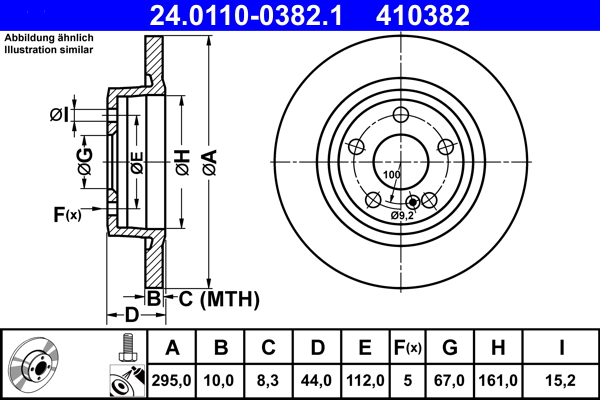 Disc frana ATE 24.0110-0382.1