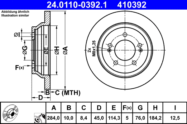 Disc frana ATE 24.0110-0392.1