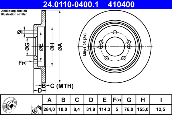 Disc frana ATE 24.0110-0400.1
