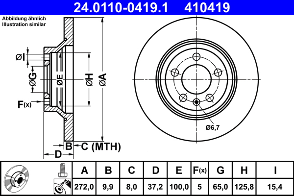 Disc frana ATE 24.0110-0419.1
