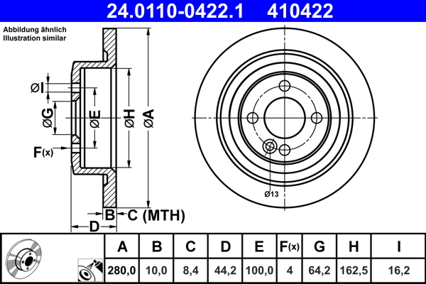 Placute frana ATE 13.0460-2845.2