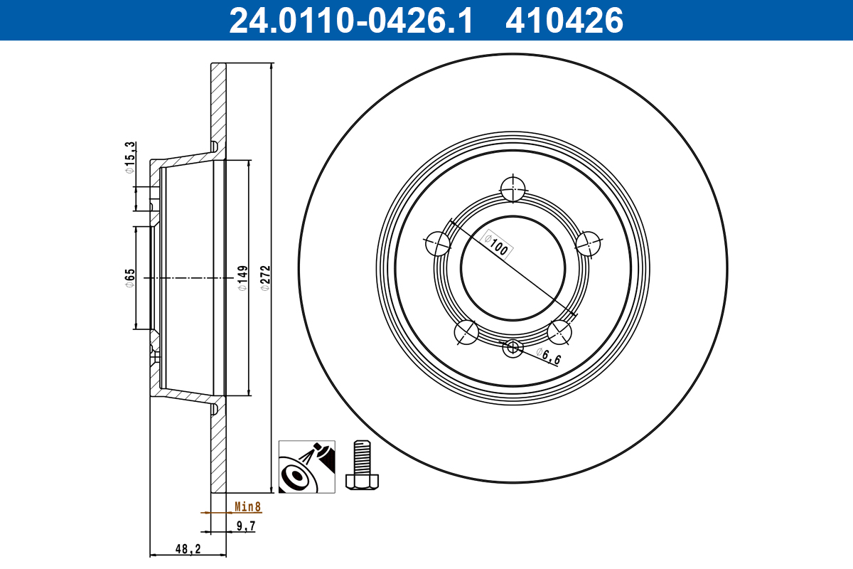 Disc frana ATE 24.0110-0426.1