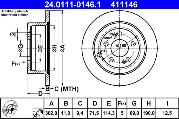 Disc frana ATE 24.0111-0146.1
