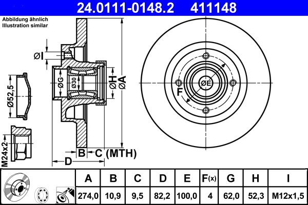 Disc frana ATE 24.0111-0148.2